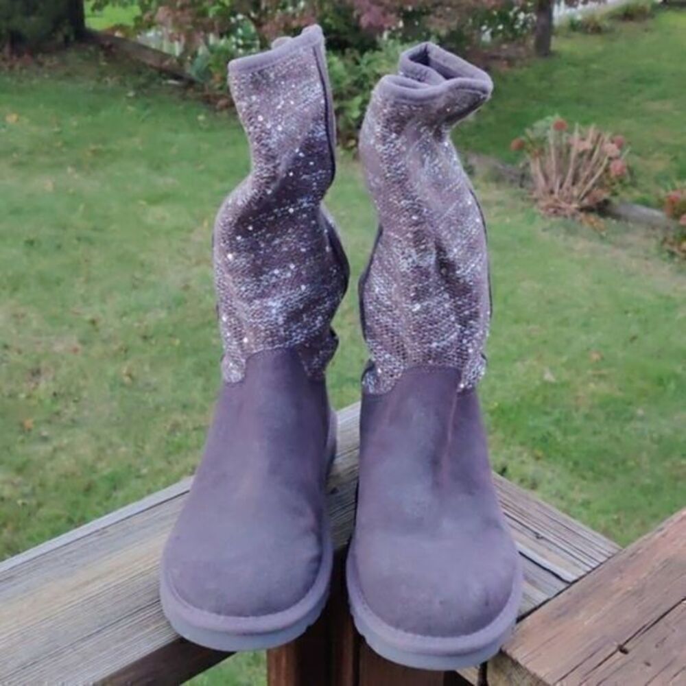 UGG Classic with sweater/sequin Sz 8